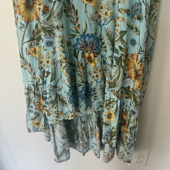 Able The Label Floral Hi/Lo Hem Maxi Dress M - Picture 4 of 7